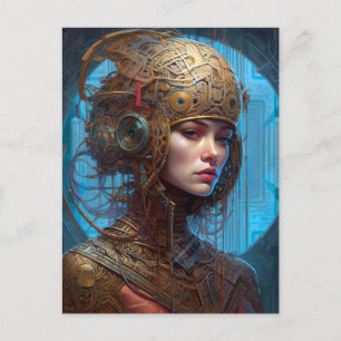 Cyberpunk Woman Science Fiction Briefkaart