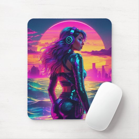Cyberpunk Zeemeermin Mousepad Muismat (Met muis)