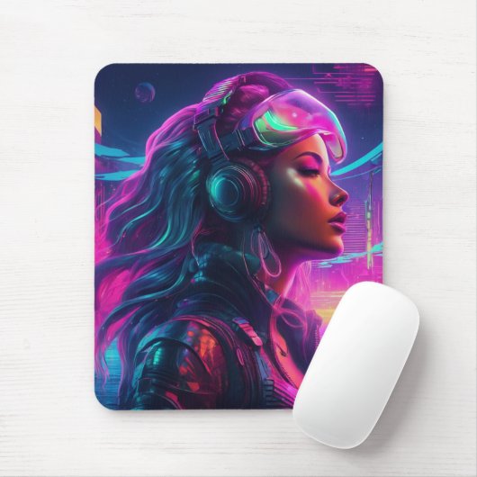 Cyberpunk Zeemeermin Mousepad Muismat (Met muis)