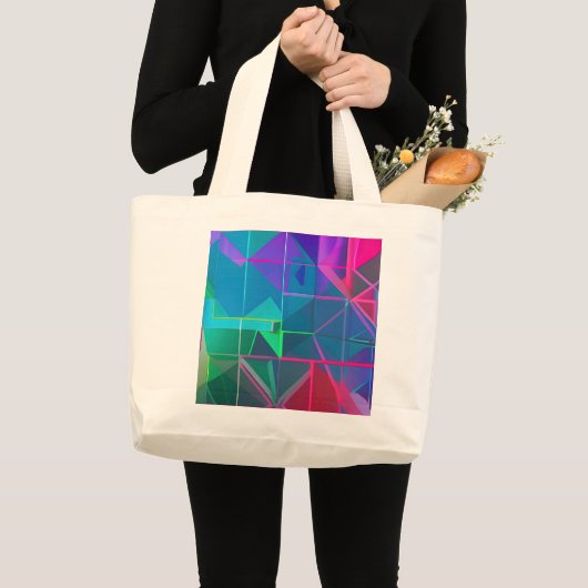 Cyberrooster: een spectrum van licht grote tote bag (Voorkant (product))