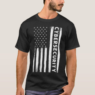 Cybersecurity American Flag Red Team Cyber T-shirt