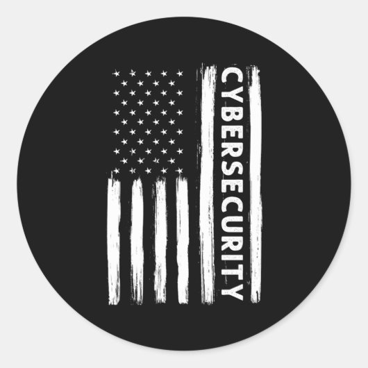 Cybersecurity Amerikaanse vlag Cyber Security Spec Ronde Sticker (Voorkant)