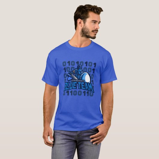 Cybersecurity Blue Team Spartan Matrix T-shirt (Voorkant volledig)