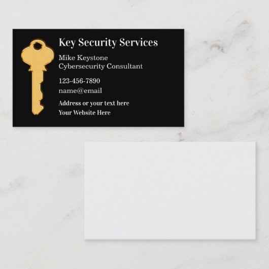 Cybersecurity Business Card-sjabloon Visitekaartje (Voorkant / Achterkant)