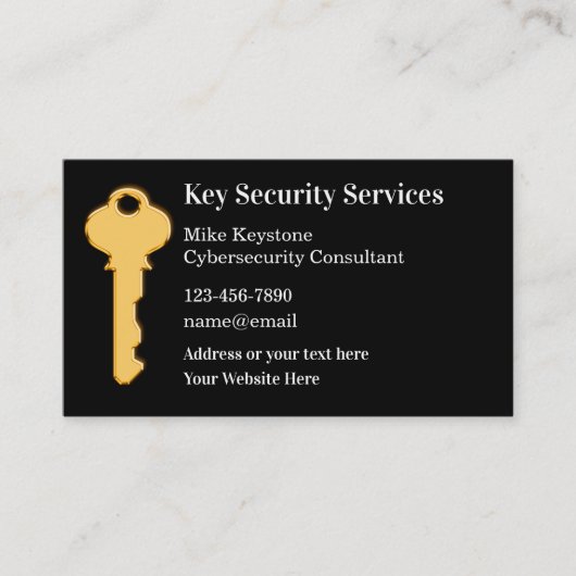 Cybersecurity Business Card-sjabloon Visitekaartje (Voorkant)