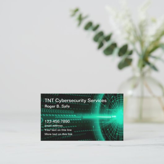 Cybersecurity Diensten Uniek Modern Ontwerp Visitekaartje (Staand voorkant)