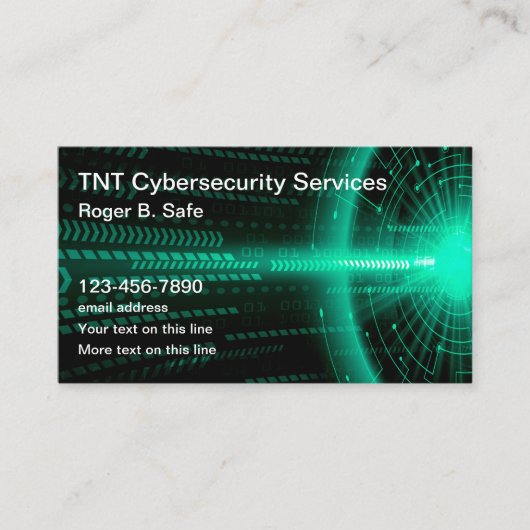 Cybersecurity Diensten Uniek Modern Ontwerp Visitekaartje (Voorkant)