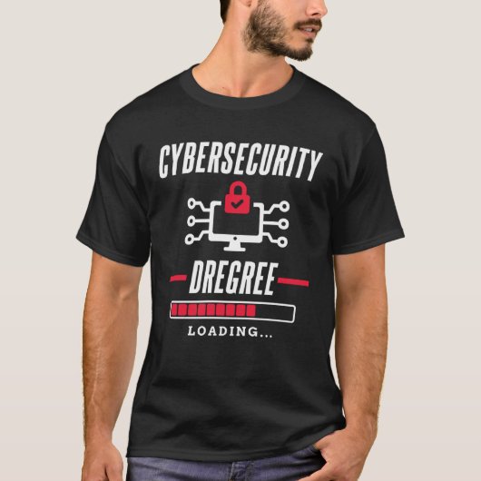 Cybersecurity-diploma wordt geladen voor alle comp t-shirt (Voorkant)