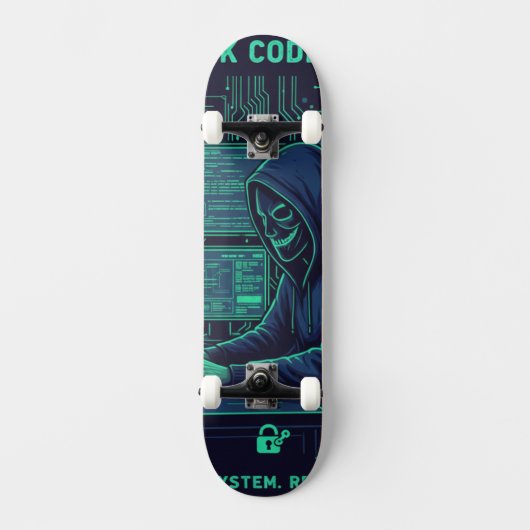 Cybersecurity Ethische Hacker Codeer Tech Professi Persoonlijk Skateboard (Voorkant)