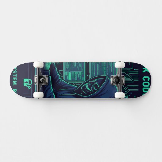 Cybersecurity Ethische Hacker Codeer Tech Professi Persoonlijk Skateboard (Horizontaal)
