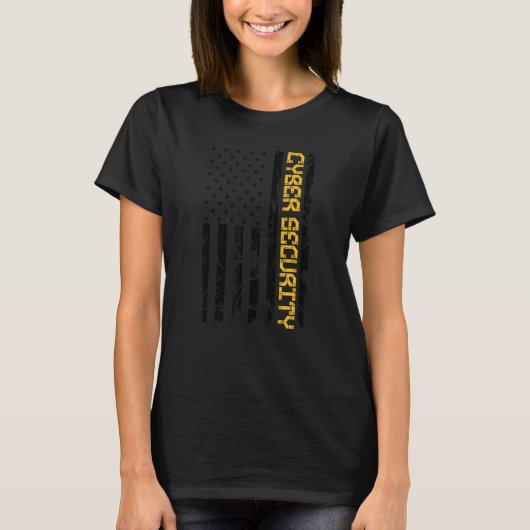 Cybersecurity IT-analist DA1 US Flag Certified Tec T-shirt (Voorkant)