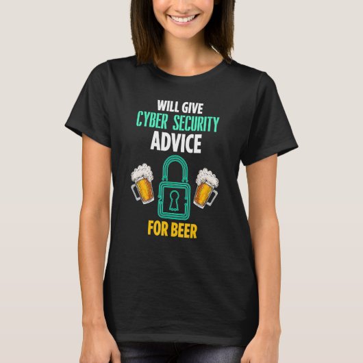 Cybersecurity it Analyst voor bier Certified Tech T-shirt (Voorkant)