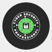 Cybersecurity Professional-hackersoftware Ronde Sticker (Voorkant)