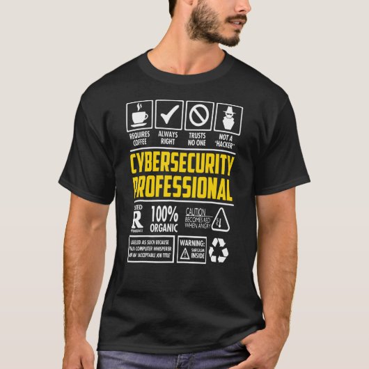 Cybersecurity Professional Qualities Programmer Ha T-shirt (Voorkant)