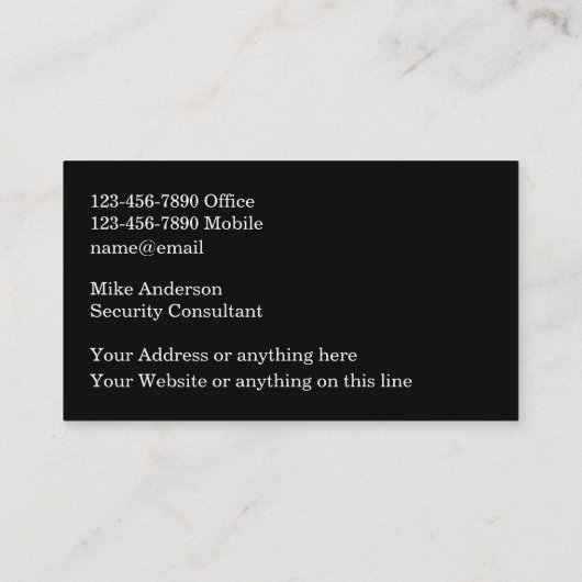 Cybersecurity Services dubbelzijdig Visitekaartje (Achterkant)