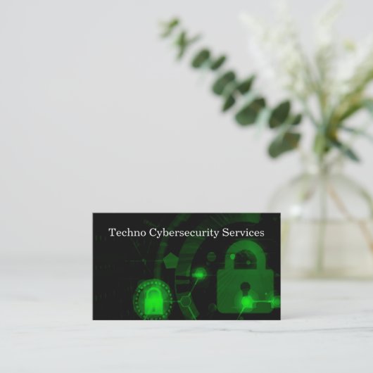 Cybersecurity Services Modern Double Side Visitekaartje (Staand voorkant)