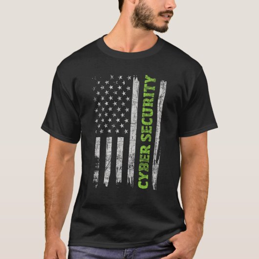 Cybersecurity - USA Flag Computer Engineer Program T-shirt (Voorkant)