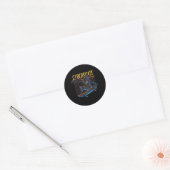 Cyberskate Robot Skater Ronde Sticker (Envelop)