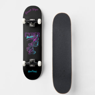 Cyberskateboard met onderschrift en naam persoonlijk skateboard