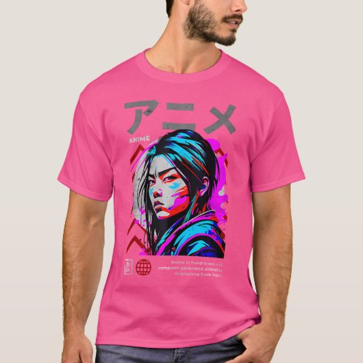 Cyberspace Punk Samurai Anime Streetwear Art T-shirt (Voorkant)