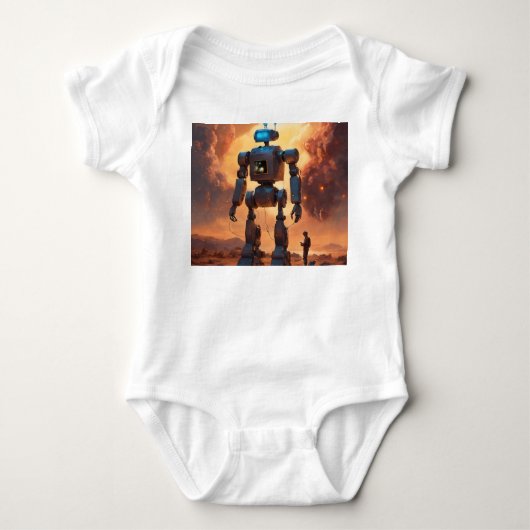 CyberTee Lab: gedurfde Design voor robotliefhebber Romper (Voorkant)