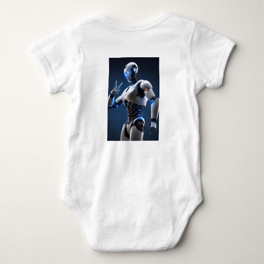 CyberTee Lab: gedurfde Design voor robotliefhebber Romper (Achterkant)