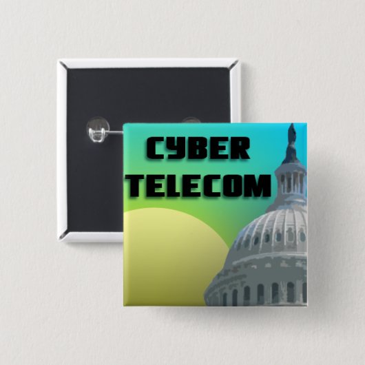 Cybertelecom Pin Vierkante Button 5,1 Cm (Voorkant /achterkant)