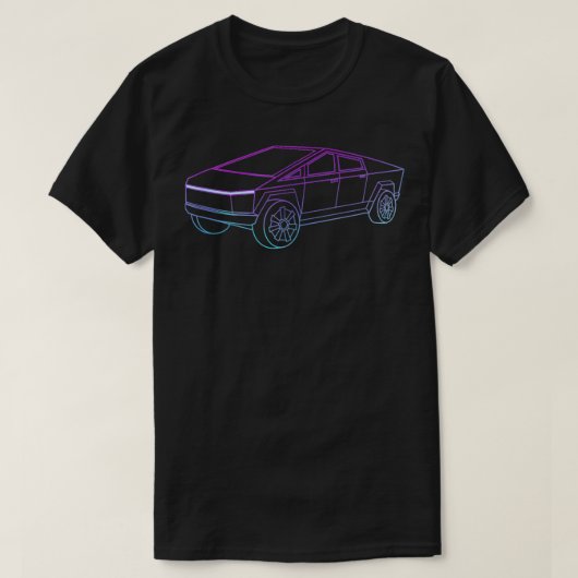 CyberTrucks Line Art Futuristic Truck Cyber Design T-shirt (Design voorkant)