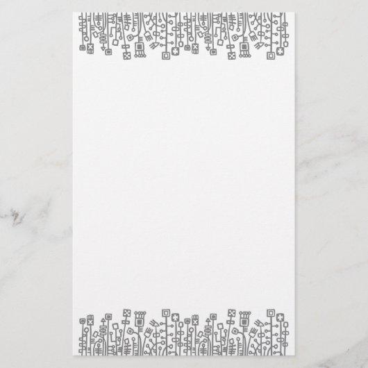 Cybertuin - 50 pc zwart (grijs) briefpapier (Voorkant)