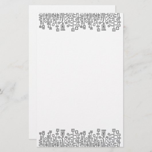 Cybertuin - 50 pc zwart (grijs) briefpapier (Voorkant / Achterkant)