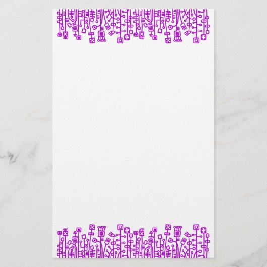 Cybertuin - Paars Briefpapier (Voorkant)