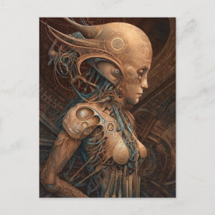 Cyborg Alien Woman Futuristic Science Fiction Briefkaart