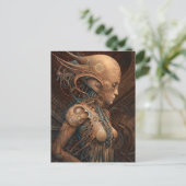 Cyborg Alien Woman Futuristic Science Fiction Briefkaart (Staand voorkant)