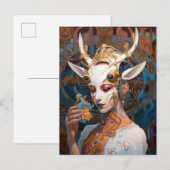 Cyborg Antelope Woman Robot Science Fiction Briefkaart (Voorkant / Achterkant)