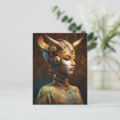 Cyborg Antelope Woman Robot Science Fiction Briefkaart (Staand voorkant)