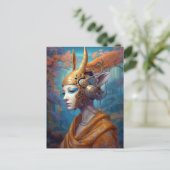Cyborg Antelope Woman Robot Science Fiction Briefkaart (Staand voorkant)