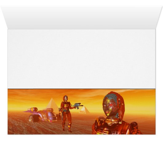 CYBORG ARES IN DESERT HYPERION Science Fiction (Binenzijde Horizontaal (Onderkant))