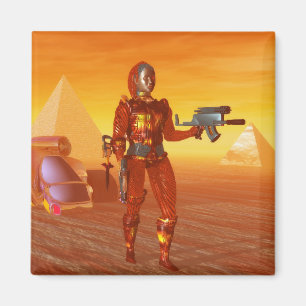 CYBORG ARES IN DESERT OF HYPERION Science Fiction Magneet