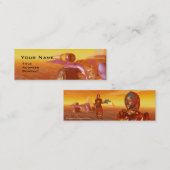 CYBORG ARES IN DESERT OF HYPERION Science Fiction Mini Visitekaartje (Voorkant / Achterkant)