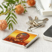 CYBORG ARES IN DESERT OF HYPERION Science Fiction Sleutelhanger (Zijkant)