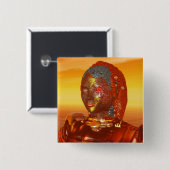 CYBORG ARES IN DESERT OF HYPERION Science Fiction Vierkante Button 5,1 Cm (Voorkant /achterkant)