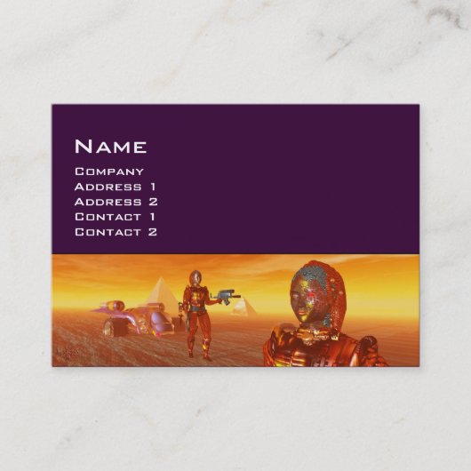 CYBORG ARES IN DESERT OF HYPERION Science Fiction Visitekaartje (Voorkant)