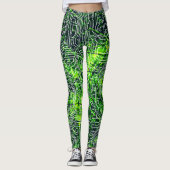 Cyborg Assimilation Circuit Board Grunge Pattern Leggings (Voorkant)