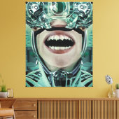 Cyborg bij chirurgische digitale kunst canvas afdruk (Insitu (Woonkamer))