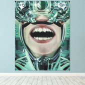Cyborg bij chirurgische digitale kunst canvas afdruk (Insitu (Houten vloer))