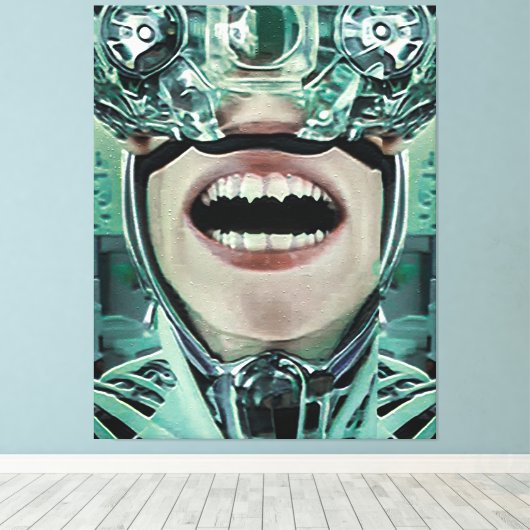 Cyborg bij chirurgische digitale kunst canvas afdruk (Insitu (Houten vloer))