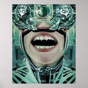 Cyborg bij chirurgische digitale kunst poster