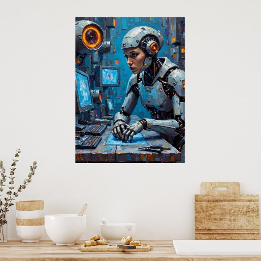 Cyborg bij Terminal Poster (Keuken)