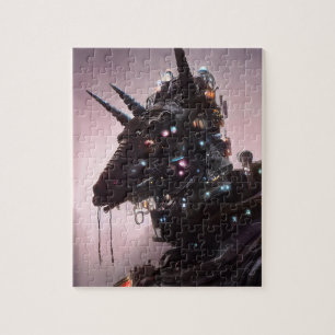 Cyborg Black Unicorn Jigzaag Puzzle Legpuzzel