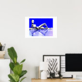 Cyborg Blue Poster (Thuiskantoor)